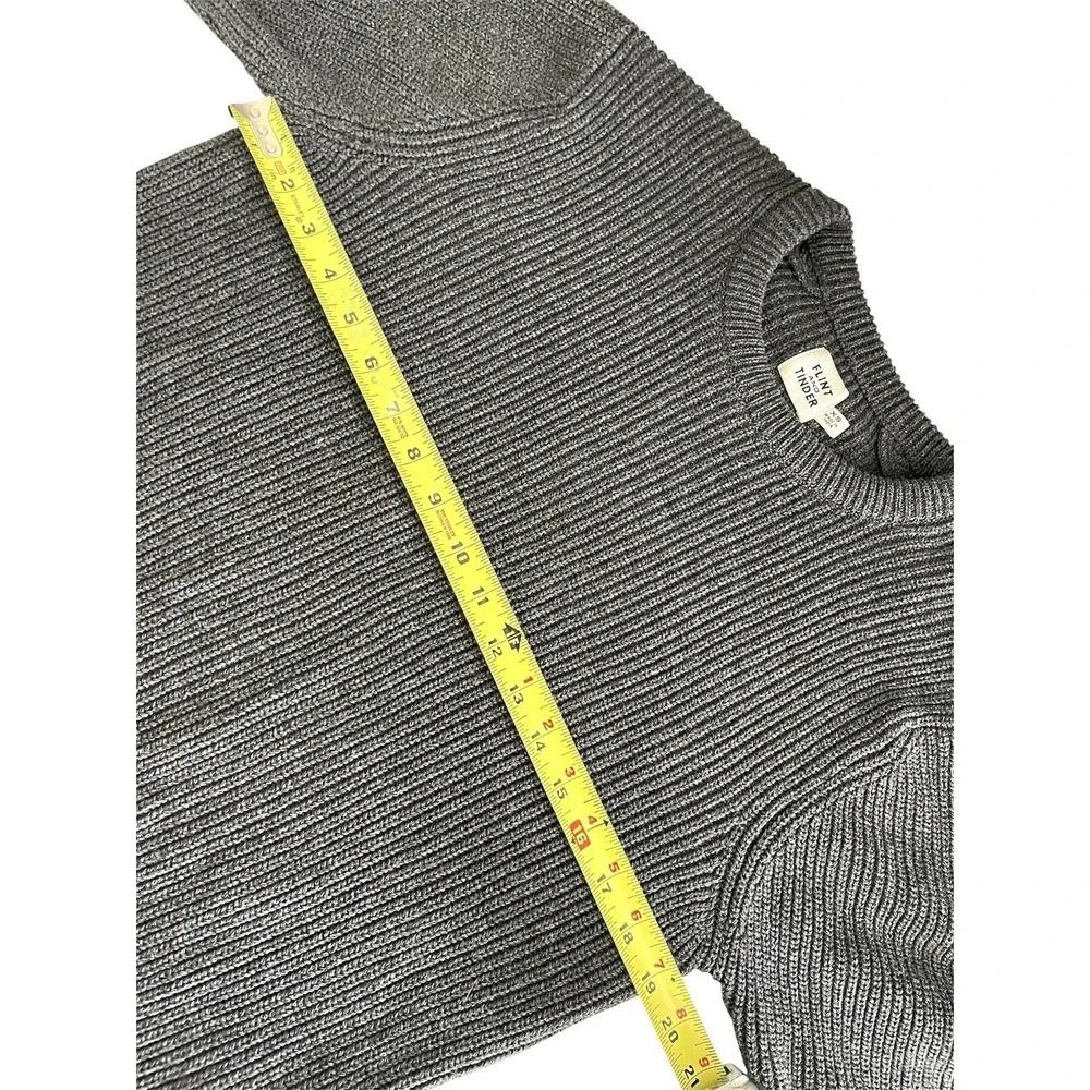 Men's Flint And Tinder Bolinas Recycled Cotton Crewneck Sweater Charcoal Grey XS